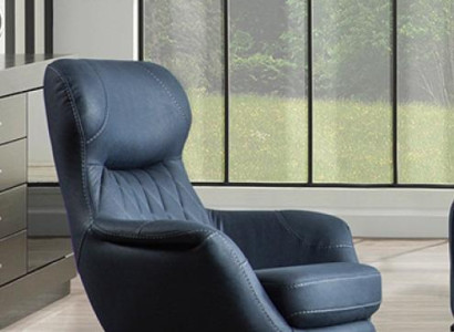 Armchair 1-Seater Comfort modern style medium soft Blue Luxurious